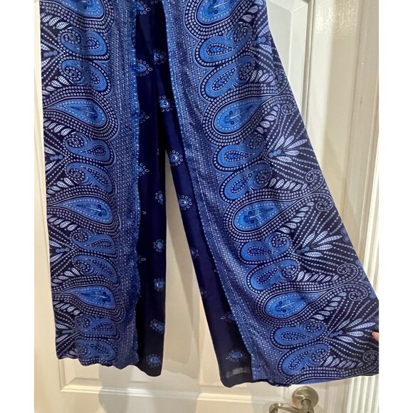 Vintage Palazzo Wrap Pants Thailand Hippie Boho Beachy Resort Spa - Picture 2 of 10